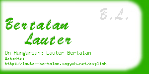 bertalan lauter business card